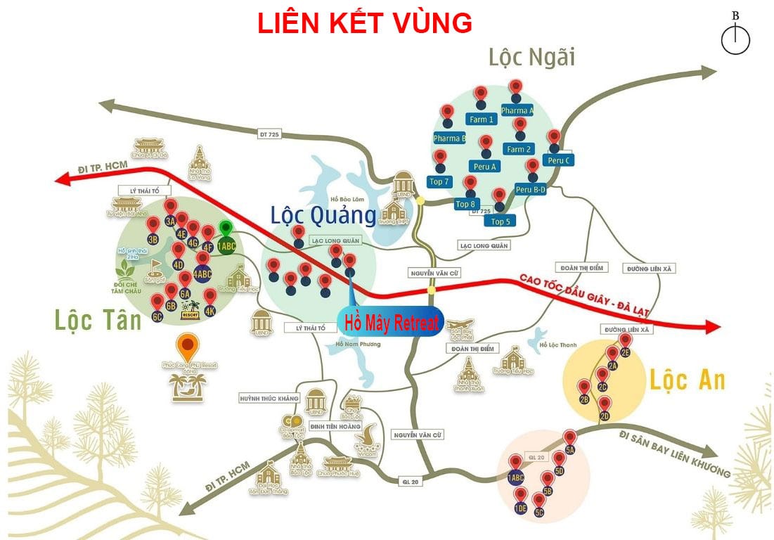 Vị trí dự án Hồ Mây Retreat